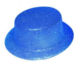 chapeau haut de forme bleu paillete