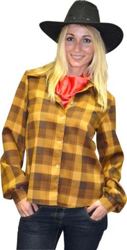 Chemise cowboy marron femme