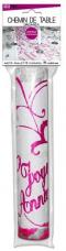Chemin de table Joyeux Anniversaire Fuschia