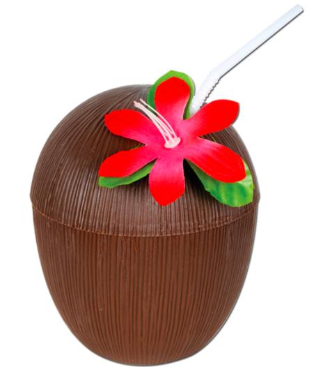 B Blesiya 24pcs Tasse Noix de Coco avec Paille en Plastique Vaisselle Jetable Verres pour Fête Soirée Cérémonie 
