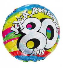 ballon helium joyeux anniversaire 80 ans