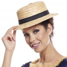 chapeau canotier en paille