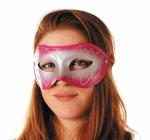 Masque Loup Venitien Rose et Argent