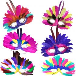 Loup Masque Plumes Couleurs Assorties