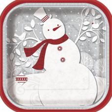 grandes assiettes bonhomme de neige