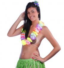 collier hawaien fleurs neon