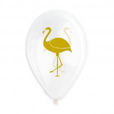 ballons blancs imp flamand rose couleur or