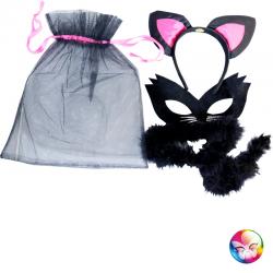 Set Chatte Noire Sac Tulle 