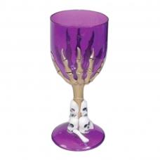 verre plastique gothique violet pied squelette