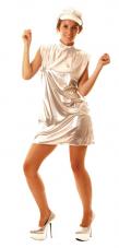 deguisement robe metallic argent disco