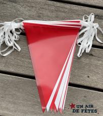 Guirlande fanions triangle rouge et blanc