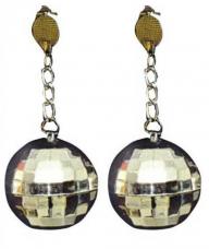 boucles d oreilles boules disco argent