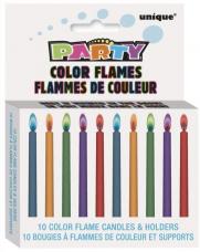 bougies flamme coloree