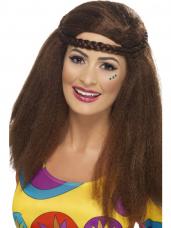 perruque hippie afro brune