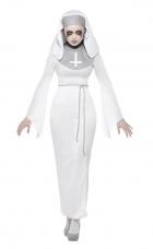 costume femme nonne d asile hante blanc