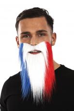 moustache et barbe bleu blanc rouge