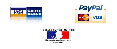 Nos moyens de paiement : CB / Paypal / Mandat administratif