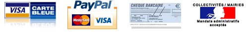 Nos moyens de paiement : CB / Paypal / Mandat administratif