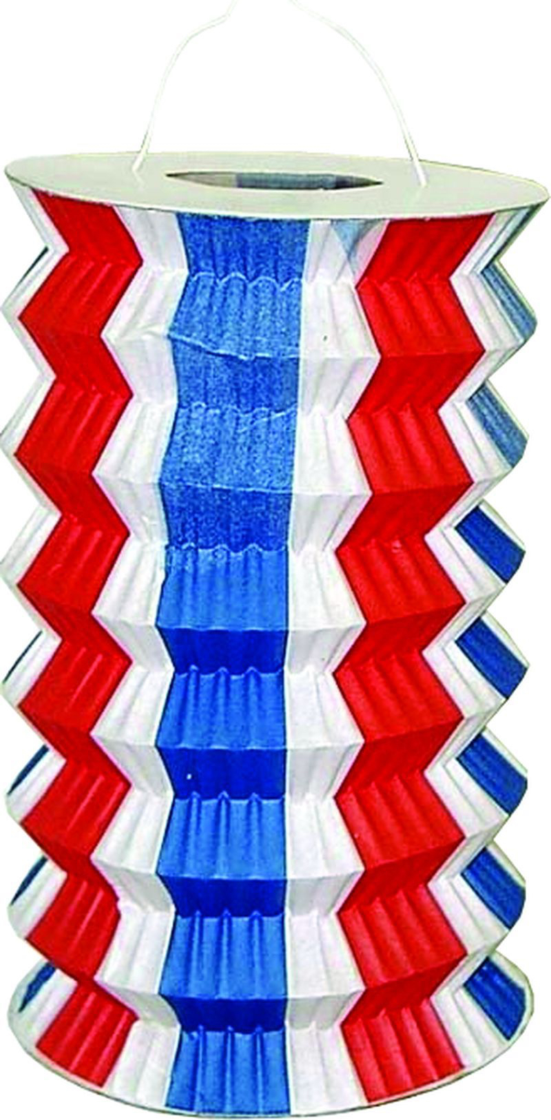 Paquet de 40 lampions cylindriques bleu blanc rouge pas cher