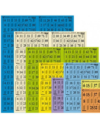 Lot de 500 cartons de loto feuille en plaques