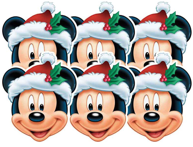 6 Masques Mickey Noël pas cher