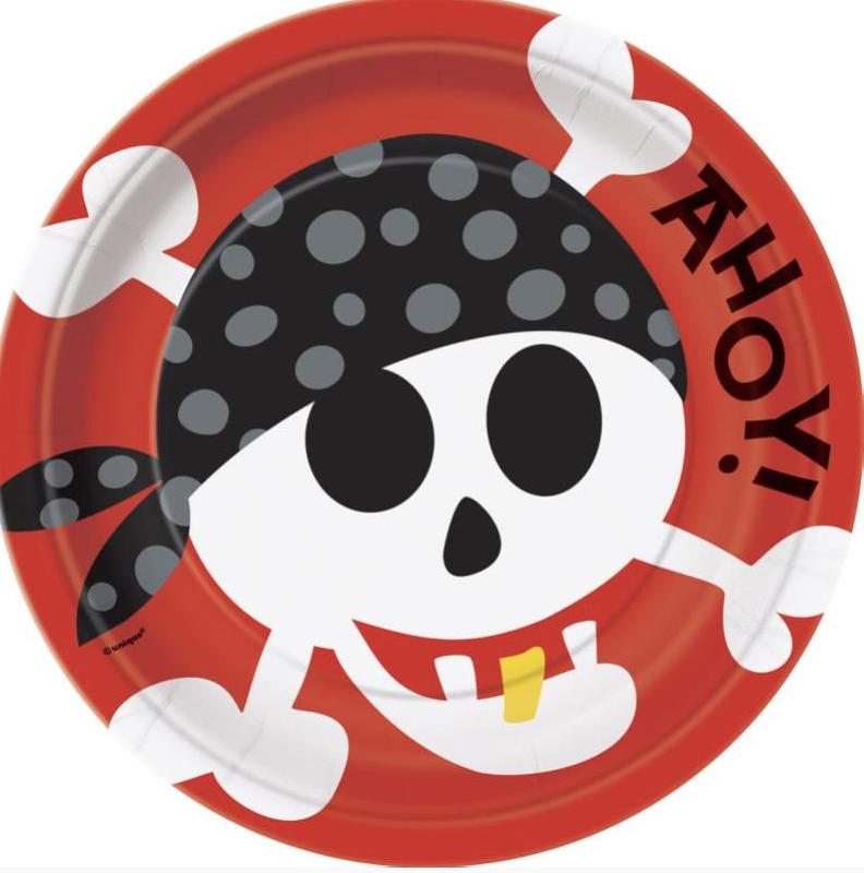 Assiettes Anniversaire Pirate Rouge pas cher