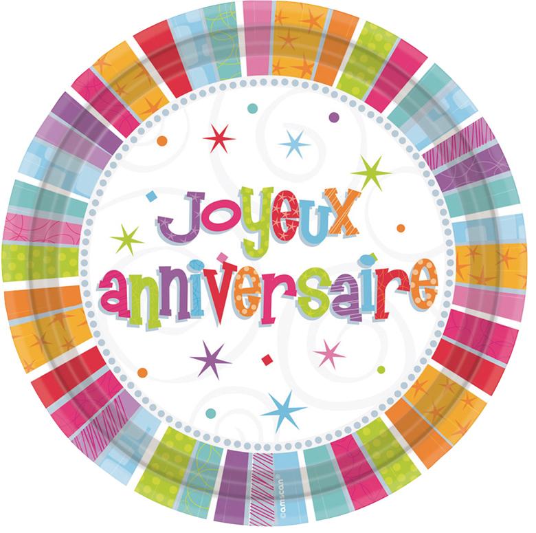 Assiettes Joyeux Anniversaire Luxe pas cher