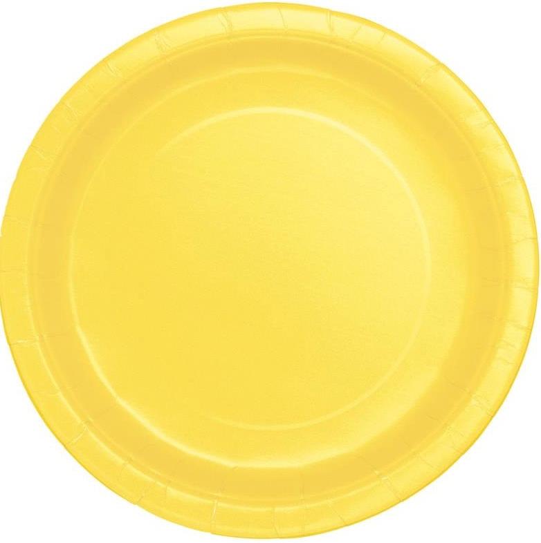 Assiettes ronde Jaune en carton pas cher