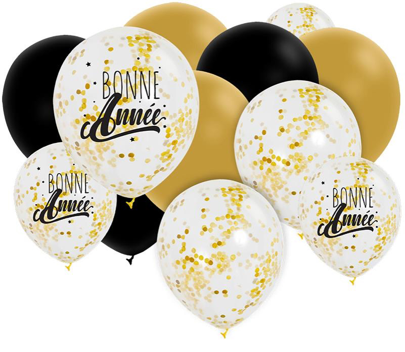 assortiment ballons bonne année pour décorer