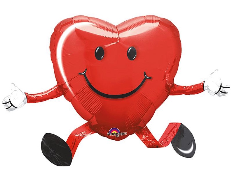 Ballon coeur rouge happy hugs pas cher