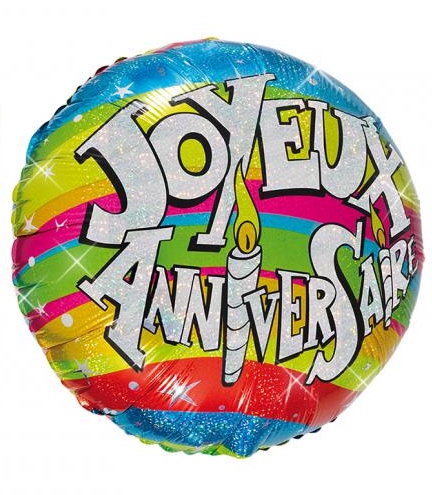 Ballon hélium joyeux anniversaire pas cher