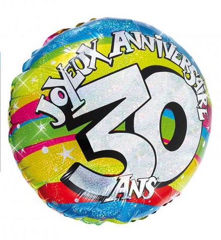 Ballon hélium joyeux anniversaire 30 ans pas cher