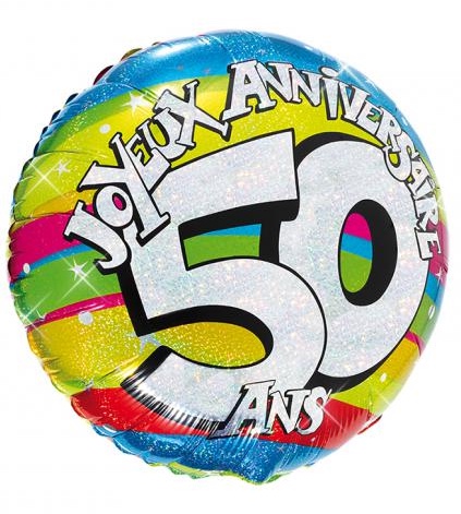 Ballon hélium joyeux anniversaire 50 ans pas cher