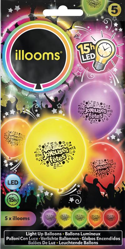 Ballons Joyeuses Fêtes Lumineux (LED) pas cher
