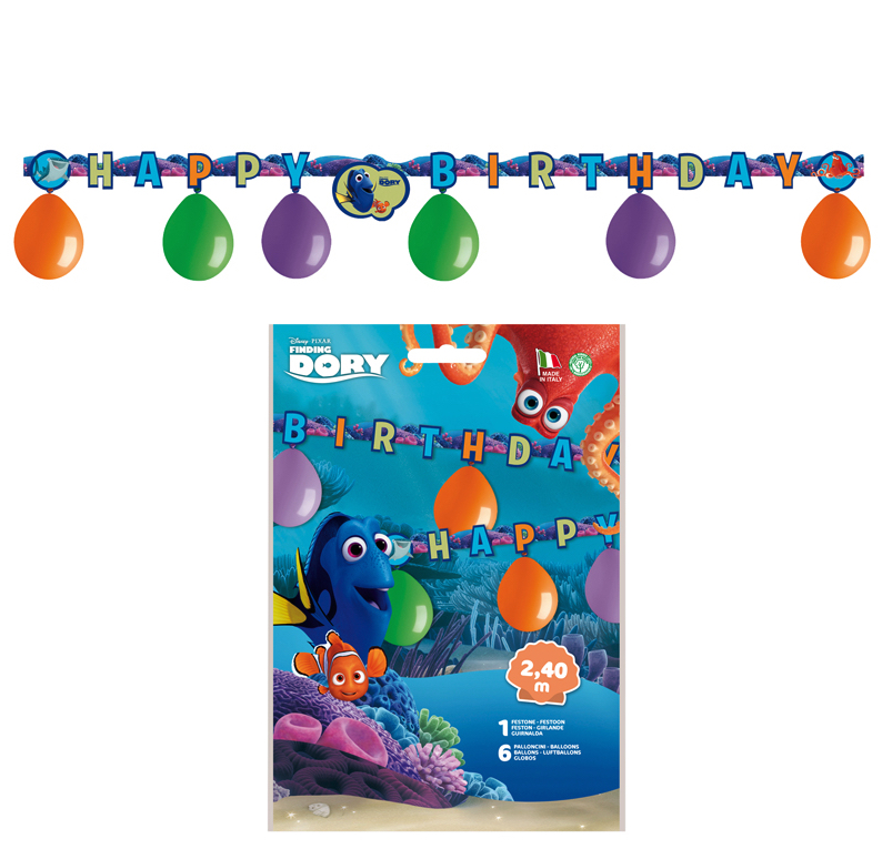 Ballons Le monde de Dory et guirlande pas cher