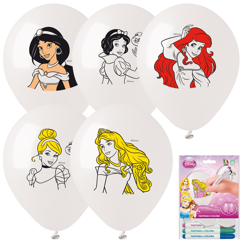 Ballons Princesses Disney à colorier pas cher