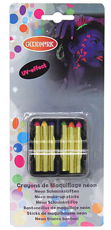 Boîte 6 crayons gras fluo effet uv pas cher