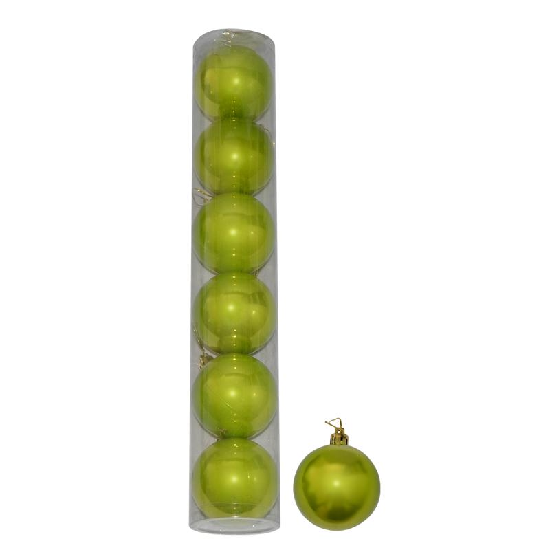 Boite de 6 boules de Noël Vert nacrées pas cher