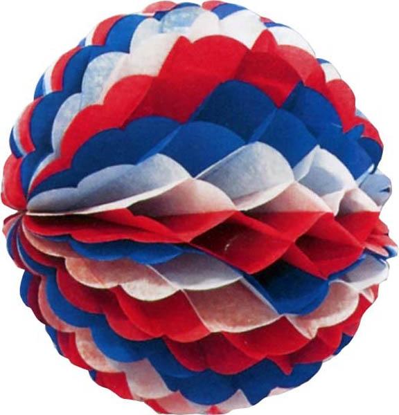 Boule bleu blanc rouge en papier ignifugée pas cher