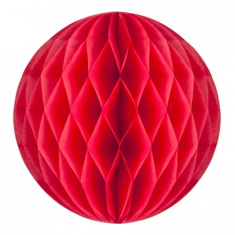 Boule papier alvéolée corail pas cher