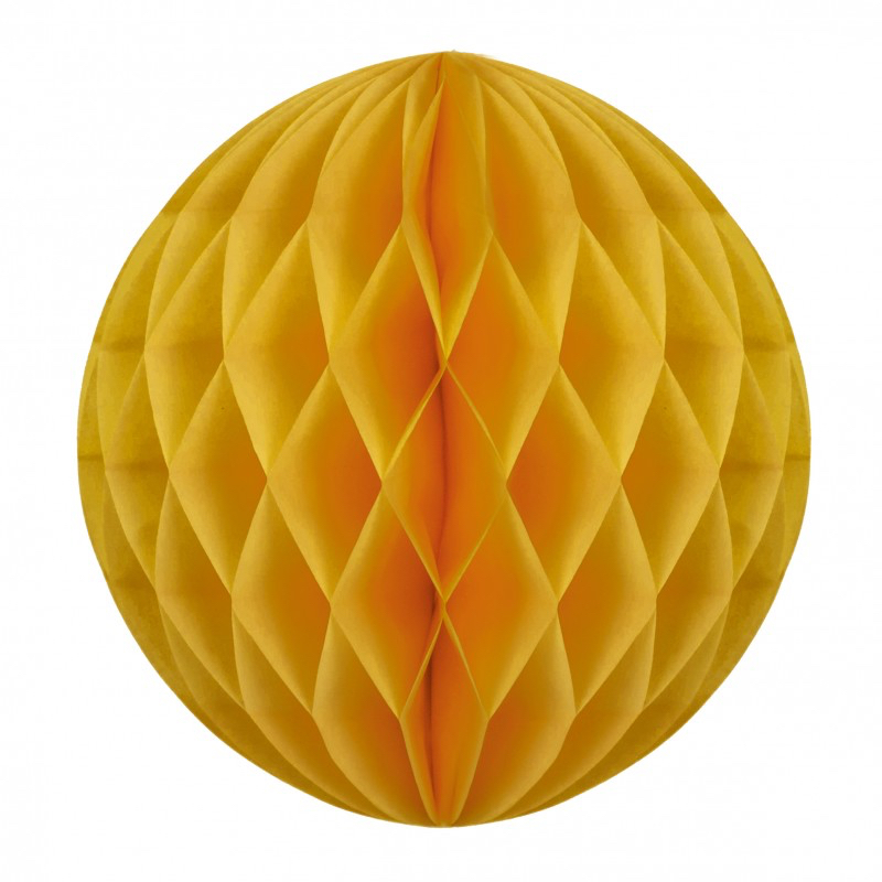 Boule papier alvéolée jaune moutarde pas cher