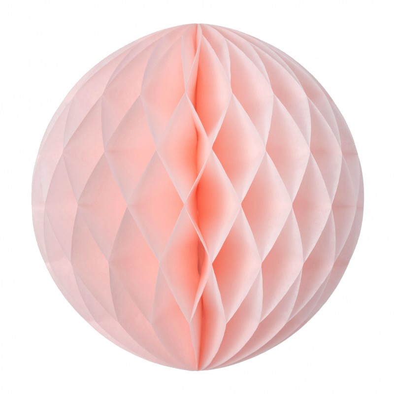 Boule papier alvéolée rose vintage pas cher