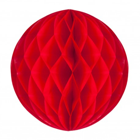 Boule papier alvéolée rouge pas cher