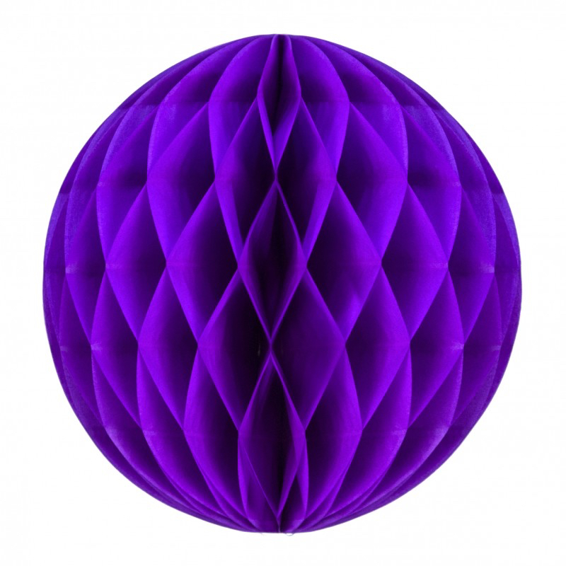 Boule papier alvéolée violet pas cher