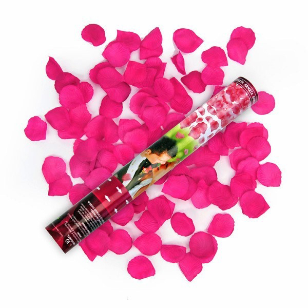 Canon à confettis pétales de rose couleur rose pas cher