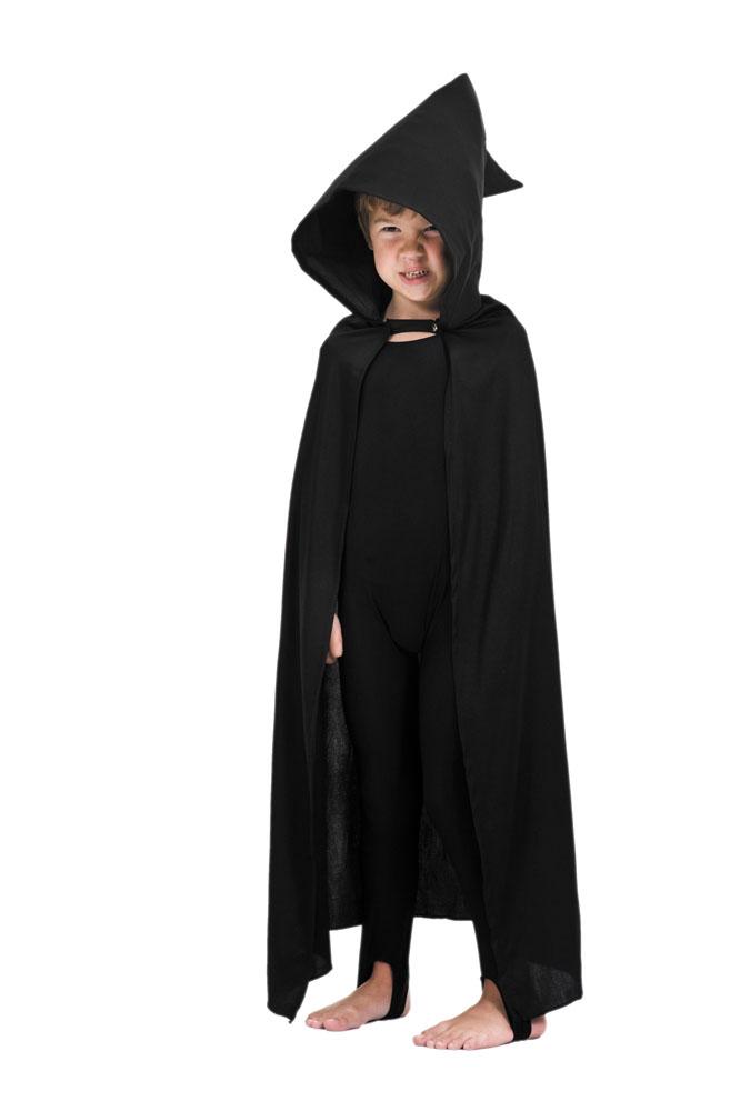 Cape avec capuche noir enfant pas cher