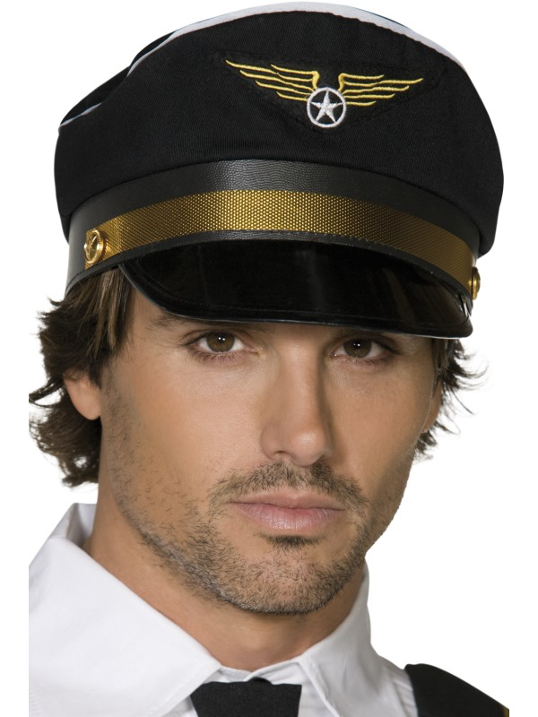 casquette de pilote noir adulte pas cher