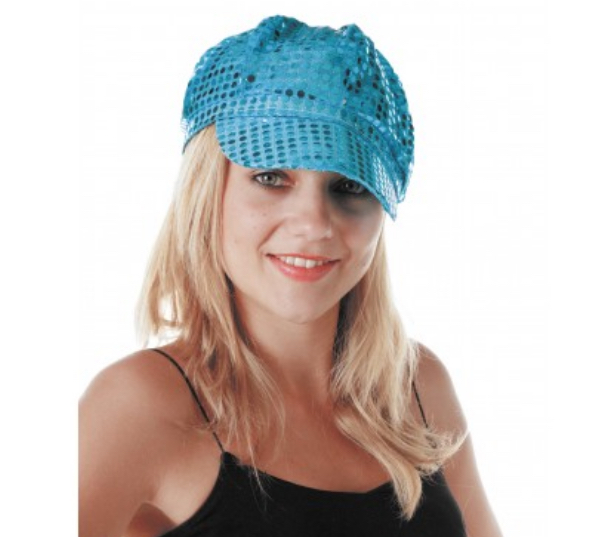 Casquette Disco Bleu à paillettes