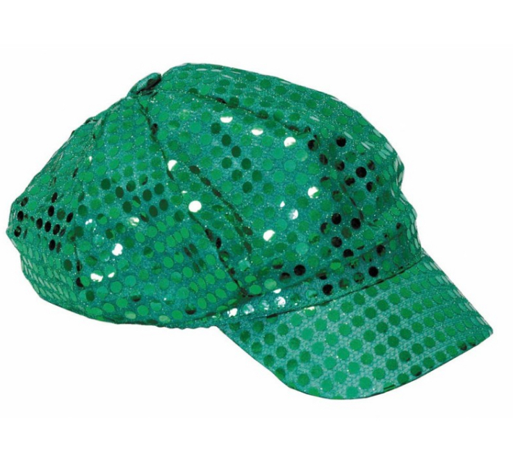 Casquette Disco Verte à paillettes pas cher