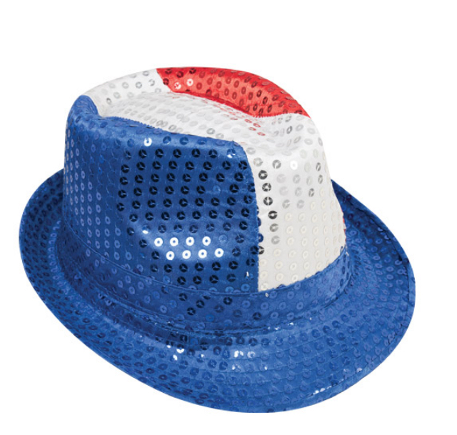 Chapeau sequins borsalino tricolore pas cher